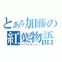 とある加藤の紅葉物語（メイプルストーリー）