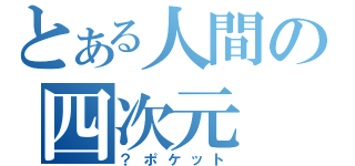 とある人間の四次元（？ポケット）