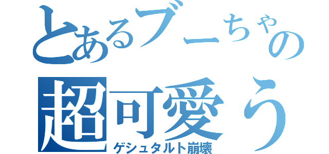 とあるブーちゃんの超可愛うぃうぃ（ゲシュタルト崩壊）