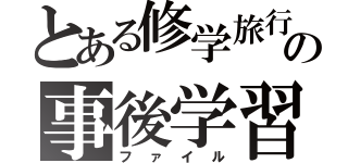 とある修学旅行の事後学習（ファイル）