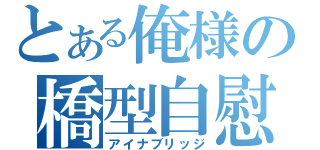 とある俺様の橋型自慰（アイナブリッジ）