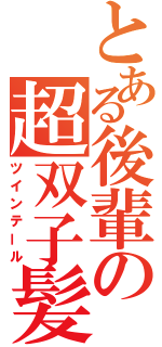 とある後輩の超双子髪（ツインテール）