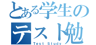 とある学生のテスト勉強（Ｔｅｓｔ Ｓｔｕｄｙ）