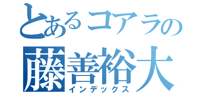 とあるコアラの藤善裕大（インデックス）