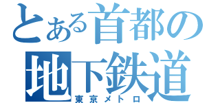 とある首都の地下鉄道（東京メトロ）