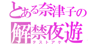 とある奈津子の解禁夜遊（テストアケ）