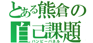 とある熊倉の自己課題（バンピーパネル）