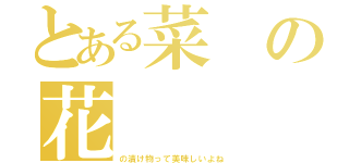 とある菜の花（の漬け物って美味しいよね）