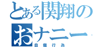 とある関翔のおナニー（自傷行為）