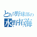 とある野球部の水野拓海（マメ）