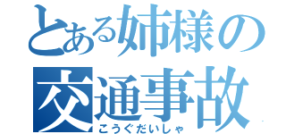 とある姉様の交通事故（こうぐだいしゃ）