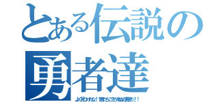 とある伝説の勇者達（よく見つけたな！！君たちこそが本当の勇者だ！！）