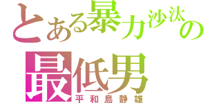 とある暴力沙汰の最低男（平和島静雄）