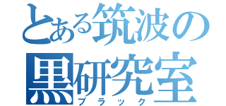 とある筑波の黒研究室（ブラック）