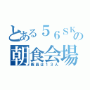 とある５６ＳＫＥの朝食会場（隊員は１３人）