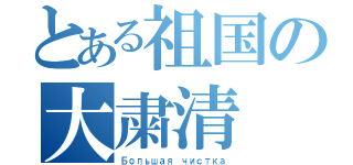 とある祖国の大粛清（Большая чистка）