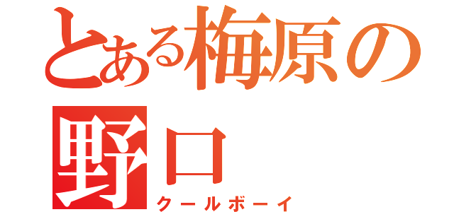 とある梅原の野口（クールボーイ）