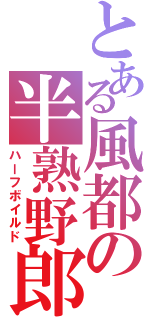 とある風都の半熟野郎（ハーフボイルド）