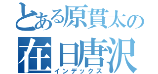 とある原貫太の在日唐沢貴洋（インデックス）