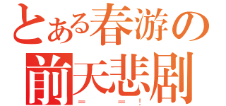 とある春游の前天悲剧（＝ ＝！）