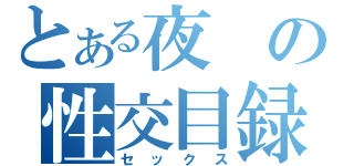 とある夜の性交目録（セックス）