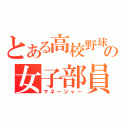 とある高校野球部の女子部員（マネージャー）