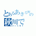 とあるあきる野市の秋川で（けいた死す）