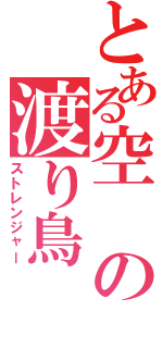 とある空の渡り鳥（ストレンジャー）