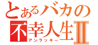 とあるバカの不幸人生Ⅱ（アンラッキー）