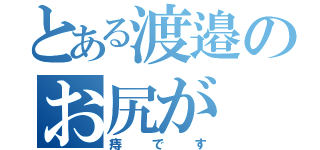 とある渡邉のお尻が（痔です）