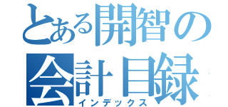 とある開智の会計目録（インデックス）