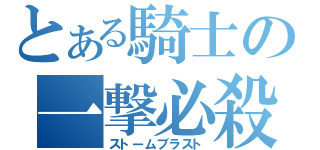 とある騎士の一撃必殺（ストームブラスト）