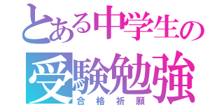 とある中学生の受験勉強（合格祈願）