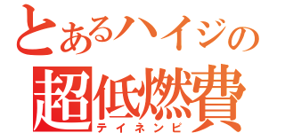 とあるハイジの超低燃費（テイネンピ）