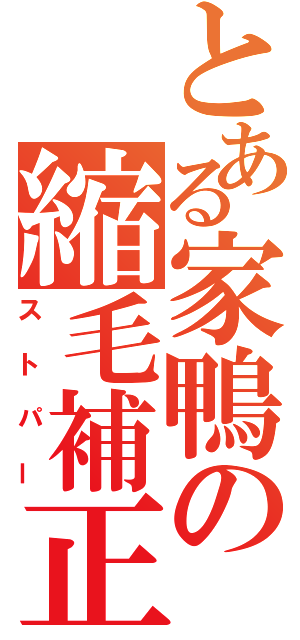 とある家鴨の縮毛補正（ストパー）