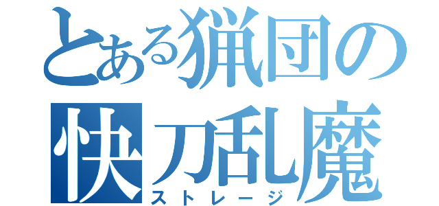 とある猟団の快刀乱魔（ストレージ）