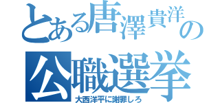 とある唐澤貴洋の公職選挙法違反（大西洋平に謝罪しろ）