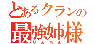 とあるクランの最強姉様（りえねぇ）