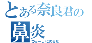 とある奈良君の鼻炎（つぉーしにのるな）