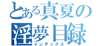 とある真夏の淫夢目録（インデックス）