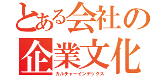 とある会社の企業文化（カルチャーインデックス）