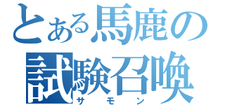 とある馬鹿の試験召喚（サモン）