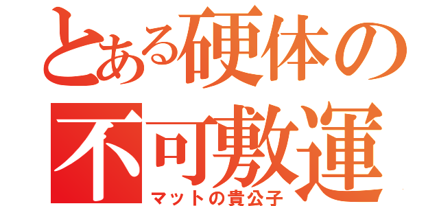 とある硬体の不可敷運動（マットの貴公子）