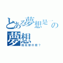 とある夢想是一個永無止境の夢想（倪在想什麼？）