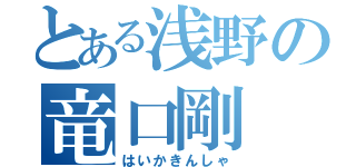 とある浅野の竜口剛（はいかきんしゃ）