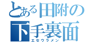 とある田附の下手裏面（エセウラメン）