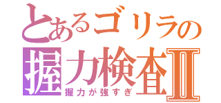 とあるゴリラの握力検査Ⅱ（握力が強すぎ）