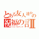 とある友人達からの祝福の言葉Ⅱ（ハッピーウエディング）