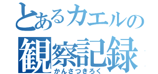 とあるカエルの観察記録（かんさつきろく）