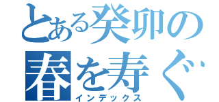 とある癸卯の春を寿ぐ（インデックス）